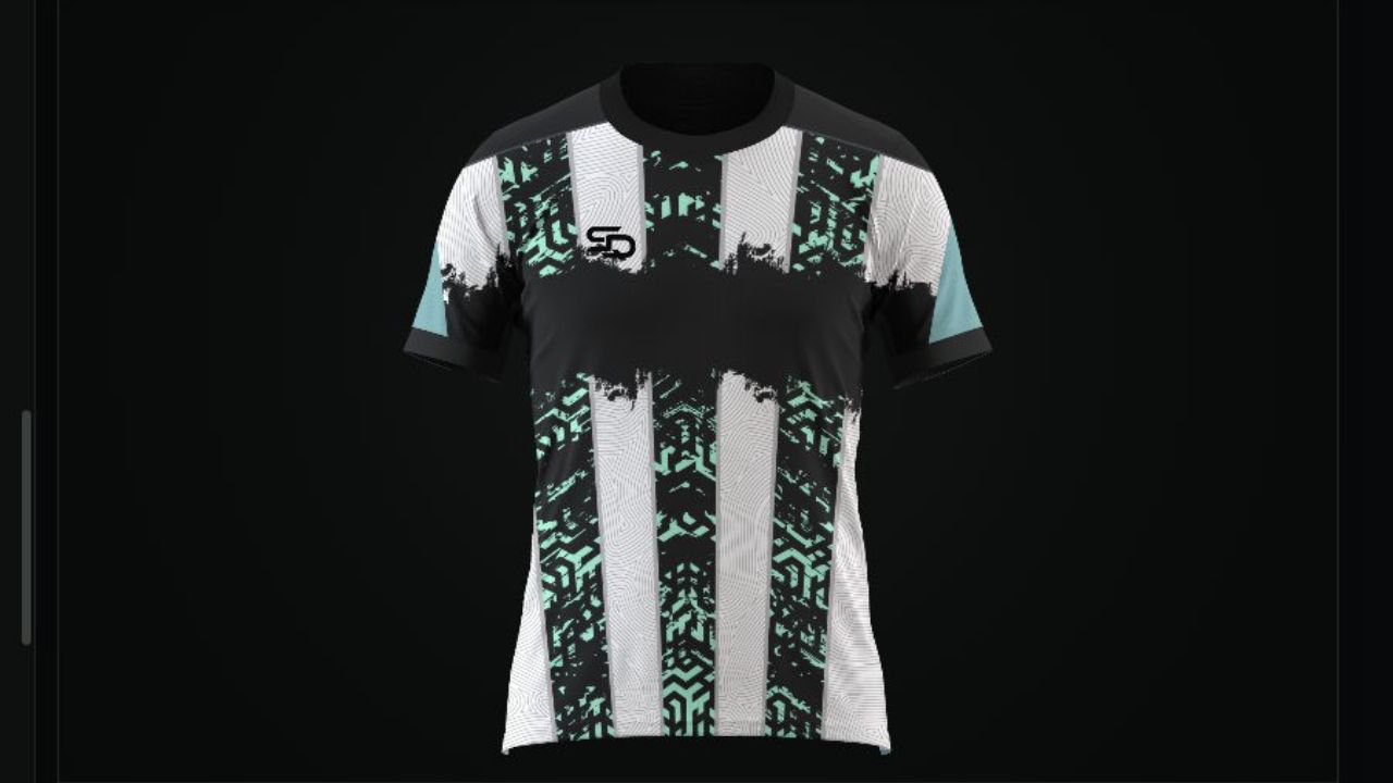Numbered Design 19 in black, white and mint SQD shirt